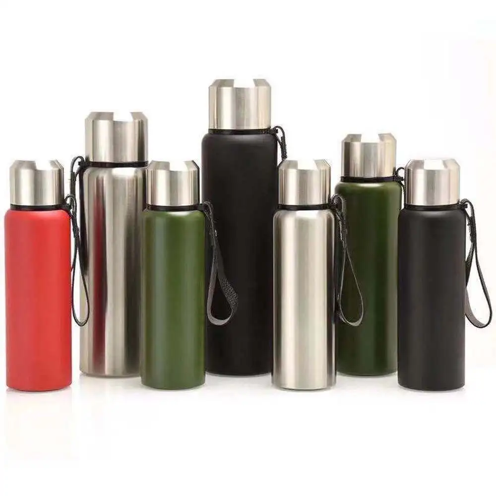 

Double Cover Stainless Steel Sports Bottle, Large Capacity Vacuum Flask, Outdoor Insulation Pot, Car Travel Pot, Sports Pot