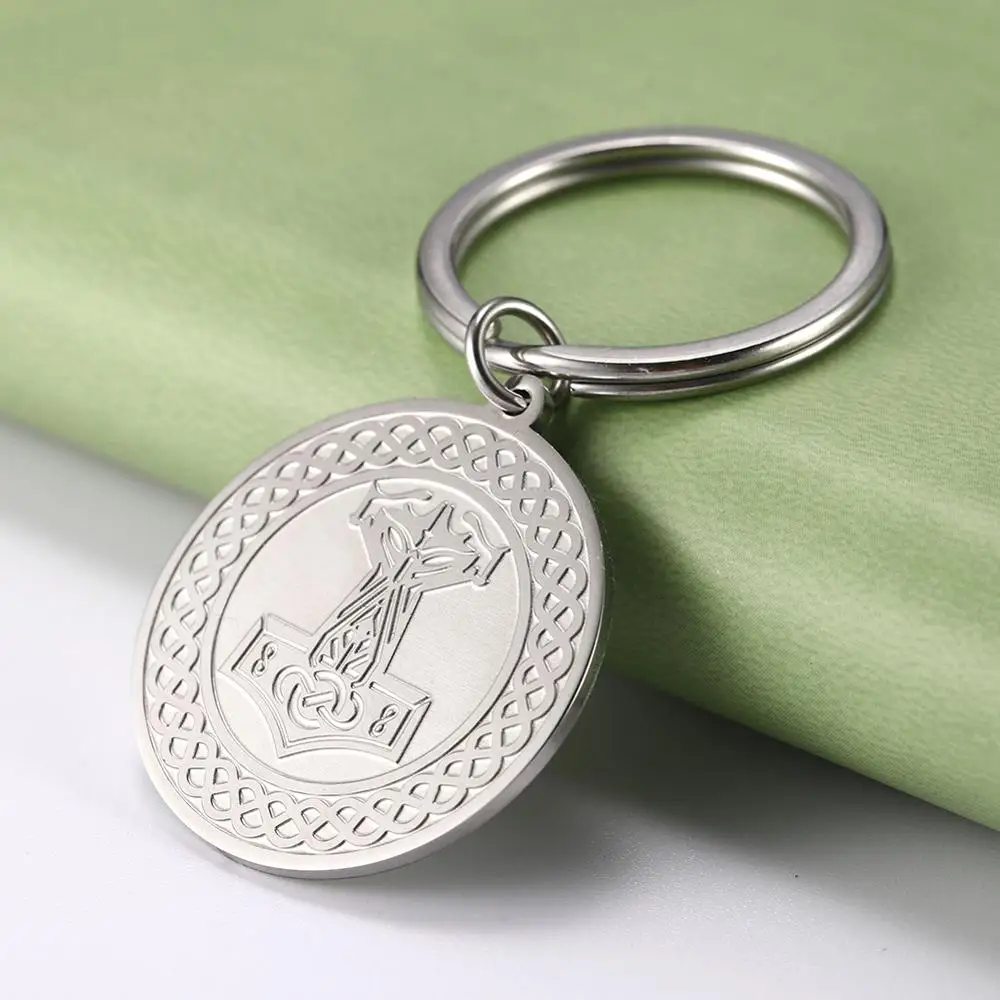 Teamer The Seal Of The Seven Archangels Portachiavi Da Uomo Portachiavi Amuleto Viking Celtics Knot Thor Hammer Axe Portachiavi In Acciaio Inossidabil