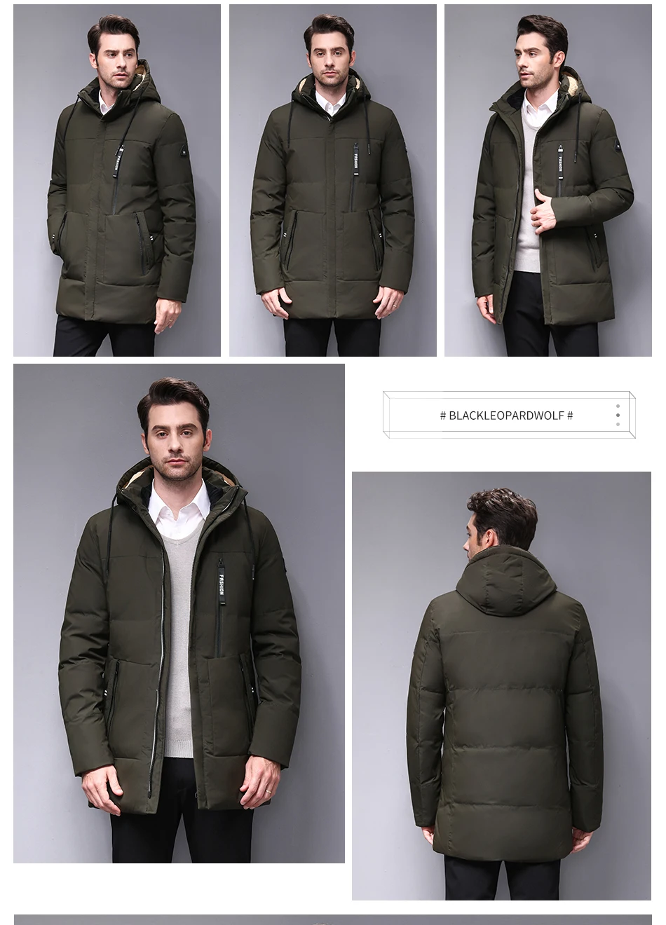 Blackleopardwolf Новое поступление зимнее пальто высокое качество повседневные мужские парки со съемным капюшоном пуховик мужская одежда для офиса BL-1000