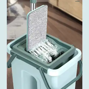 

hand free brush microfiber mop Cleaning Cloths Spray Magic Mop for wash floor Flat Squeeze Automatic Hand Washing Wop mop bucket