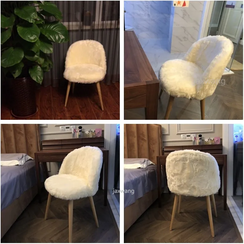 Современный дизайн, мягкое шерстяное меховое кресло для отдыха, стул для девочки, для спальни, стул для столовой, модный стул для гостиной, мебель для отдыха, стулья в стиле лофт