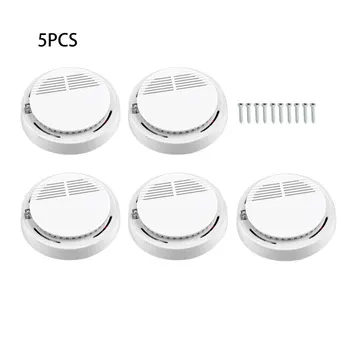 

5pcs Fire Smoke Sensor Alarm Sensitive Photoelectric Independent Fire Smoke Detector for home security alarm system