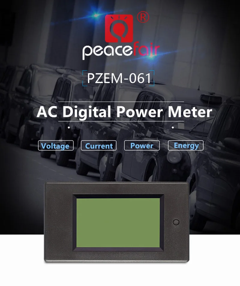 4-in-1 Digitales Voltmeter Amperemeter Wattmeter Energiemessgerät Spannung Strom AC 80-260V 0-100A LCD-Anzeige Volt-Tester – Detail 2