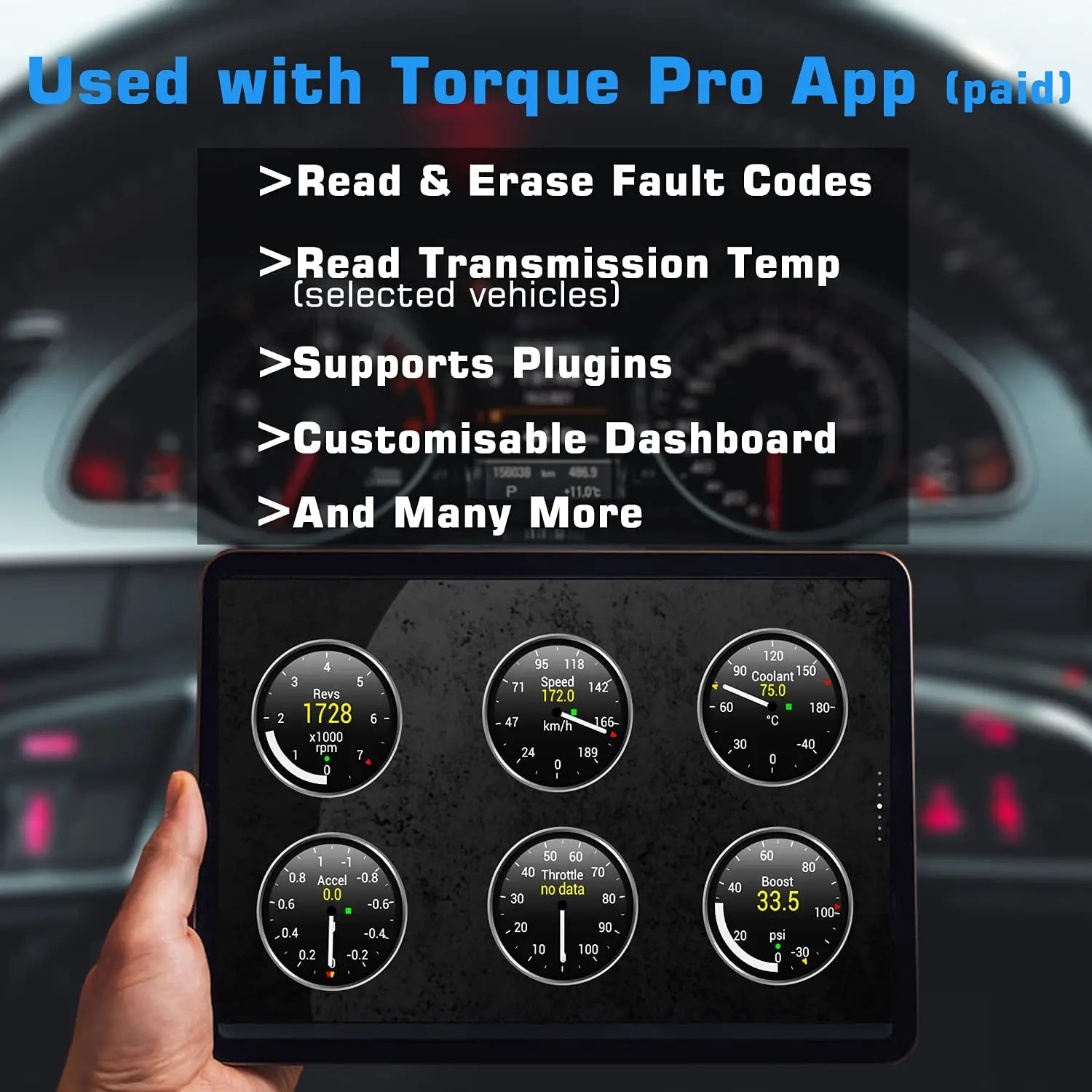Veepeak Mini Bluetooth OBD2 Scanner for Android, Car OBD II Diagnostic Scan Tool Check Engine Light Code Reader, Supports Torque 3