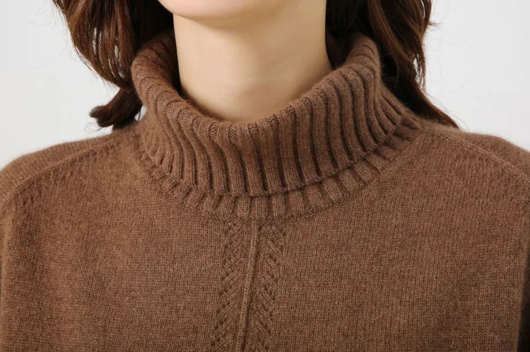 LHZSYY осень зима чистый кашемировый свитер модный высокий воротник большой размер джемпер короткий женский толстый теплый джемпер