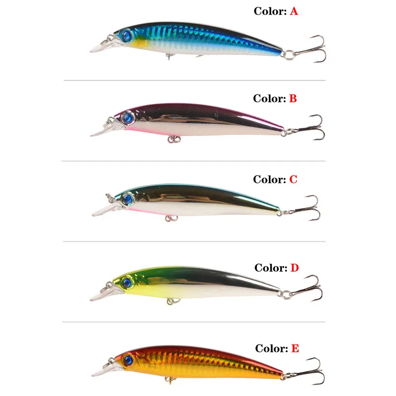 

Fishing Lure 5Pcs/set 3D Eyes 13.3g/11cm Artificial Floating Plating Plastic Hard Bait Wobbler Bionic Bait6# With Hook Swim bait