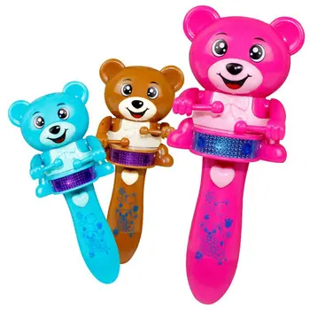 

2020 Fun Electric LED Flashing Music Bear Drum Cartoon Animal Stick Electric Educational Toy for Children Musical Instrument