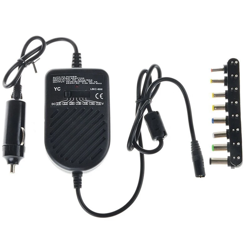 

80W Universal Car Charger Auto DC 12V Power Adapter Supply Charge For Notebook Laptop PC Charger Adapter in Car cigarette Plug