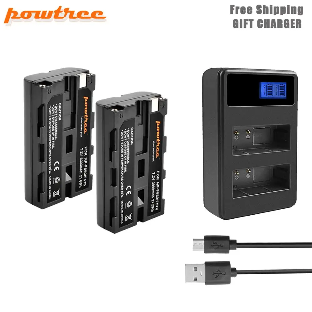 Powtree NP-F550 NP F550 NPF550 Камера Батарея+ LCD Dual charger для sony NP-F330 NP-F530 NP-F570 NP-F730 Hi-8 GV-D200 D800 L50