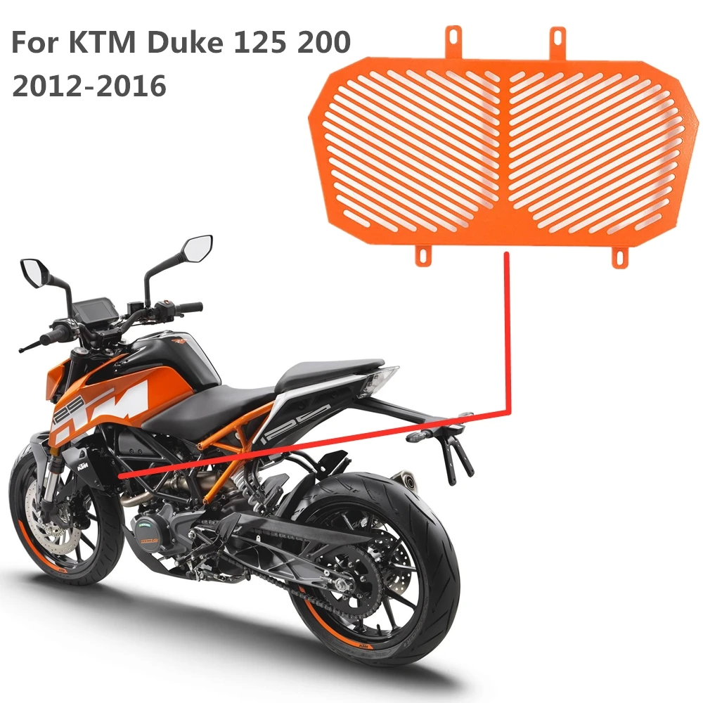 Мотоциклетная решетка радиатора Защитная крышка для KTM Duke 125 200 2012 2013 оранжевый черный нержавеющая сталь