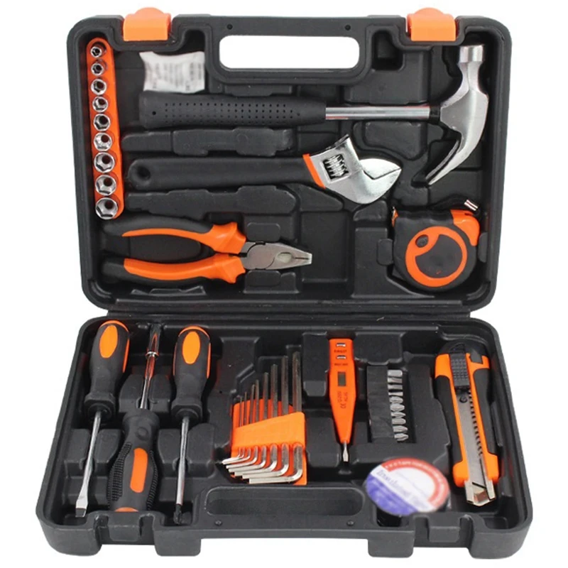 

Hand Tool Set 38 Universal Repair Hybrid Tool Kit with Robust Socket Wrench Screwdriver