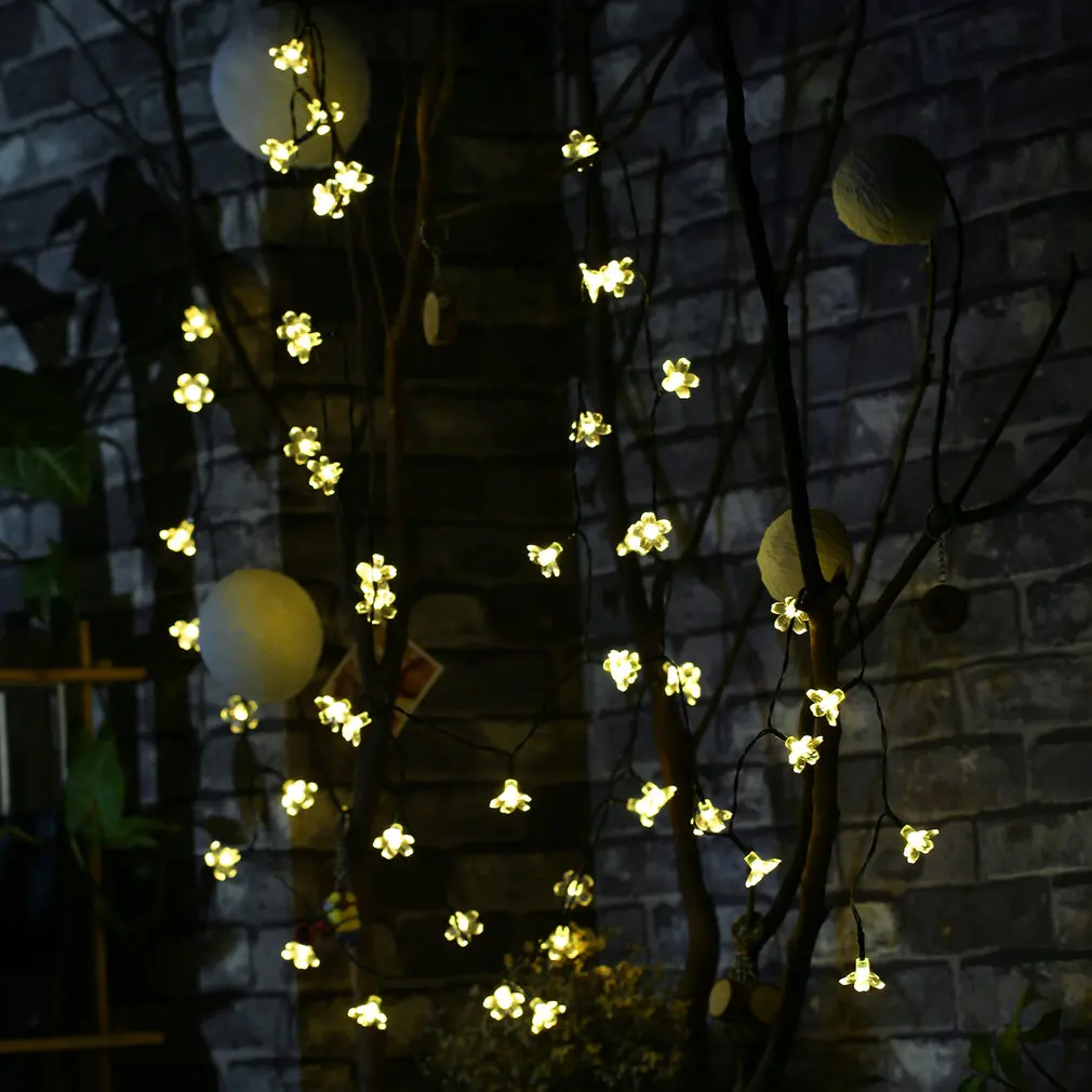 ICOCO наружная Солнечная гирлянда, сказочный цветок, 20 футов, 50 светодиодный светильник для рождественской вечеринки, домашнего патио