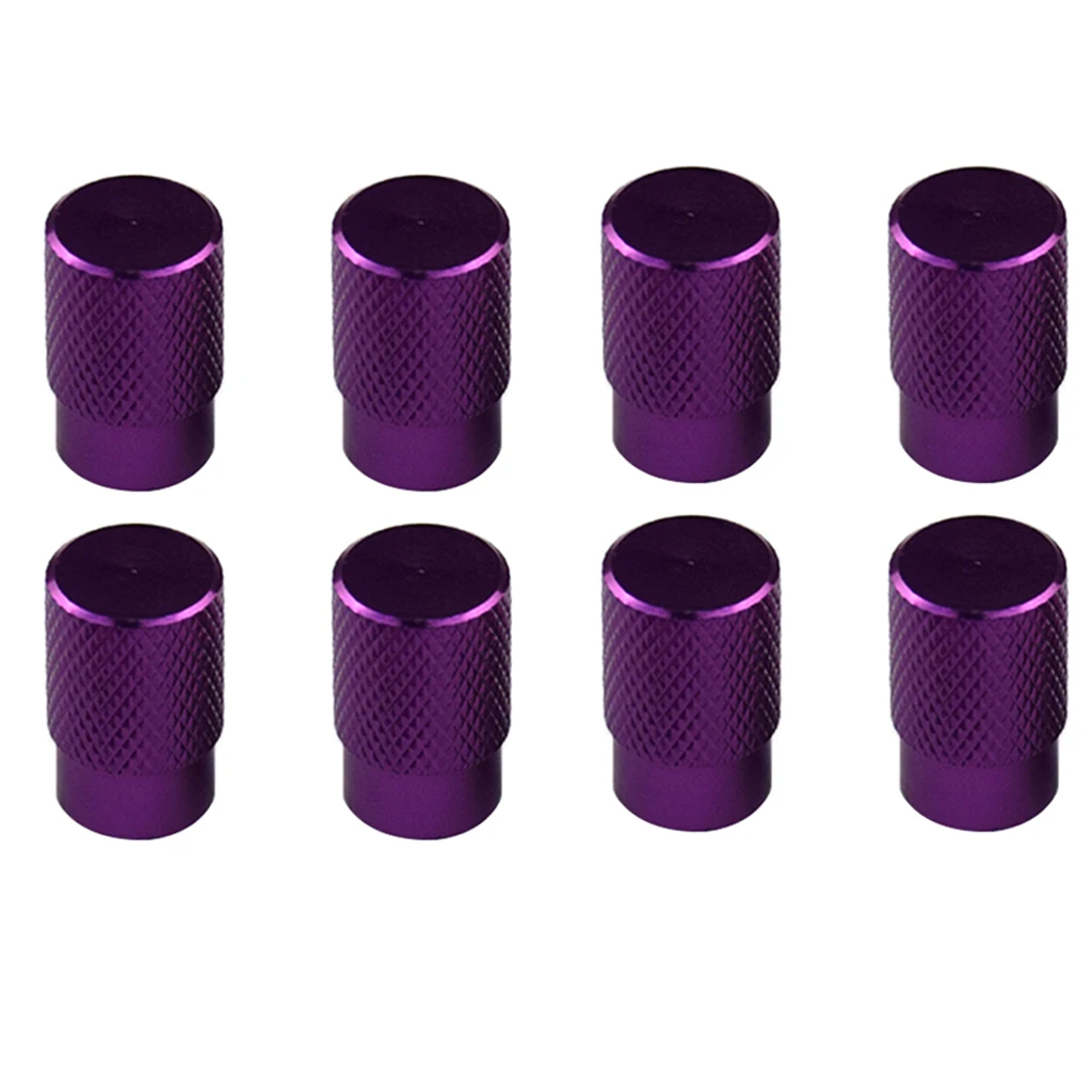 8pcs Automatic Car Bicycle Wheel Tire Valve Stems Cap Dustproof Cover Purple