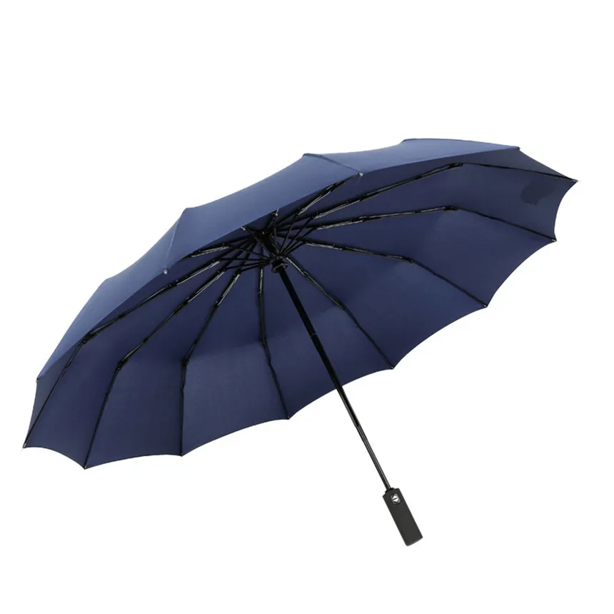 Автоматический зонт, устойчивый к сильному ветру, складной зонт для мужчин и женщин, большие зонты от дождя, деловой портативный зонтик с длинной ручкой - Цвет: blue