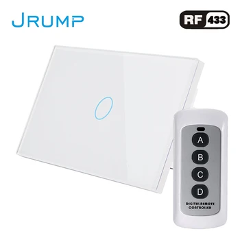 

US Standard Remote Touch Switch, Wall Light Remote Touch Switch With Mini Remote Controller Switch Smart Light Switch 1Way1Gang
