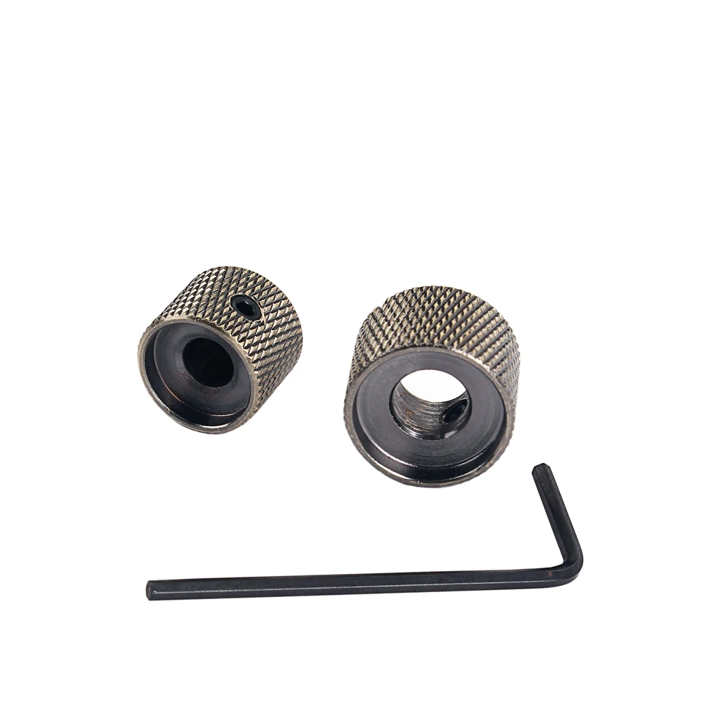 Steel Iron Double Layer Guitar Potentiometer Knobs With Wrench String Instrument Parts