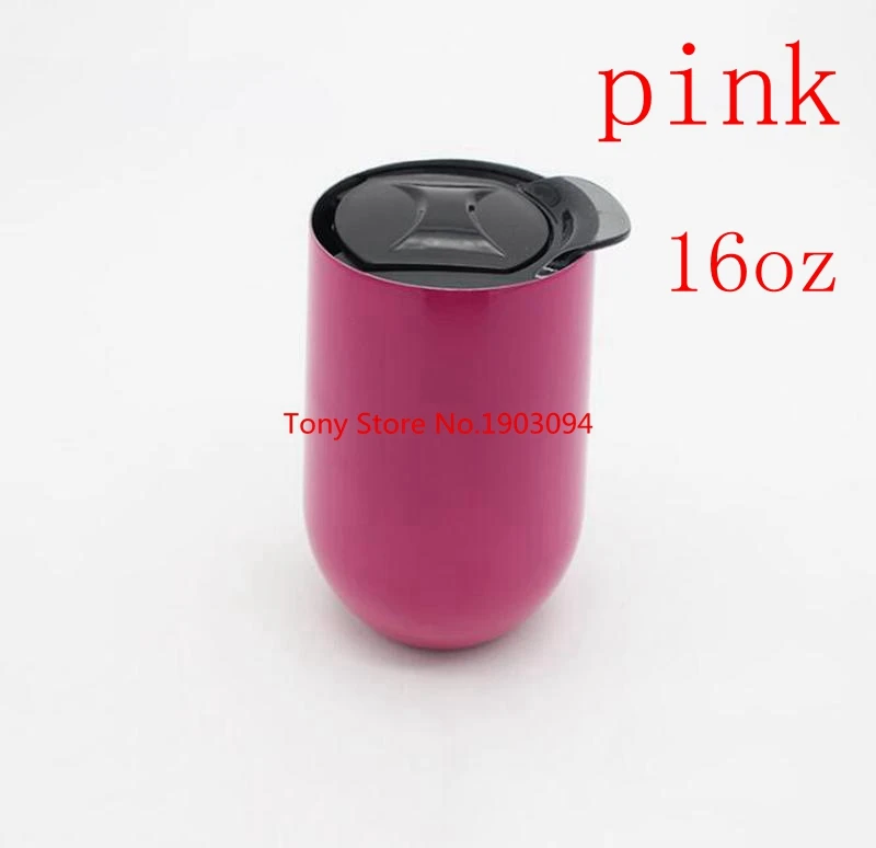 pink 100 шт./лот, новинка, чашка для яиц, 16 унций, бокалы для вина, нержавеющая сталь, вакуумная изоляция, бокалы, бокалы для путешествий, бокалы для вина - Цвет: pink