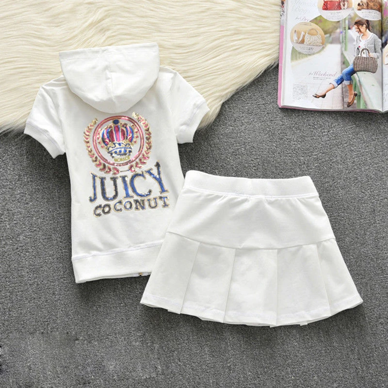 Matching Set Hooded Zipper Top And Skirts Women Sweet Style Short Sleeve Femmel Two Piece S-XL Pink Color Cute Girl |