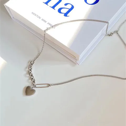 Square Hollow Double-layer Necklace Female Simple Design Fashion Choker Necklace Gift for Friend Wholesale Jewelry