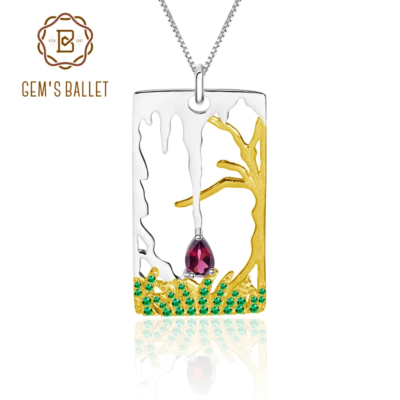 Женский балетный кулон GEM'S ювелирное изделие из серебра 925 пробы с натуральным