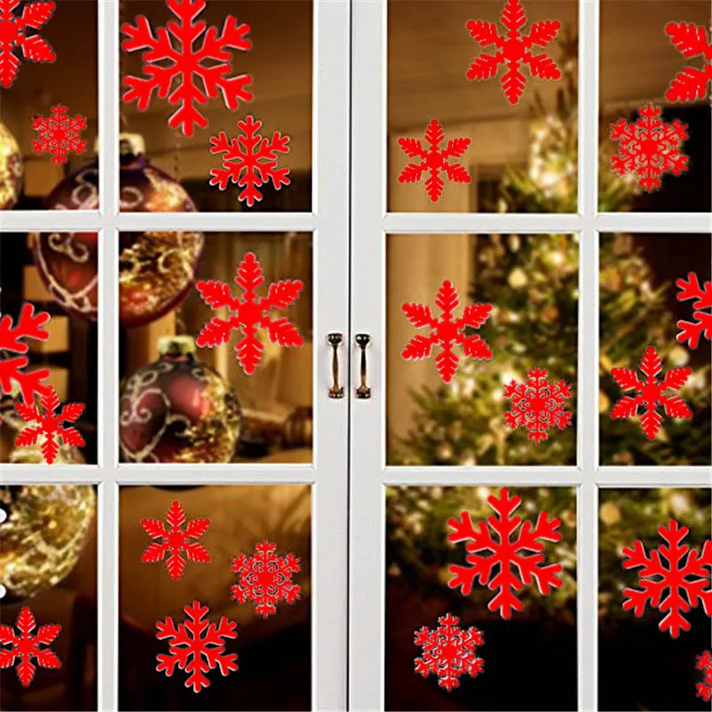 1Sheet White Snowflake Sticker Merry Christmas Showcase Window Sticker Kids Room Wall Stickers Home New Year Party Decoration