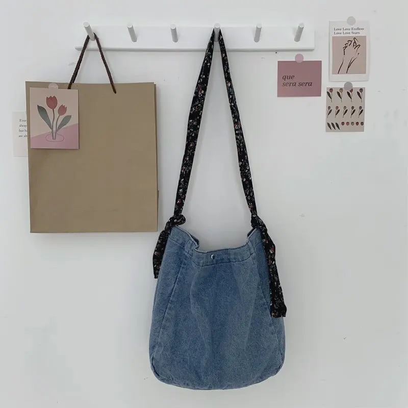 Women Fashion High Quality Denim Shoulder Bag for Femal Purse Small