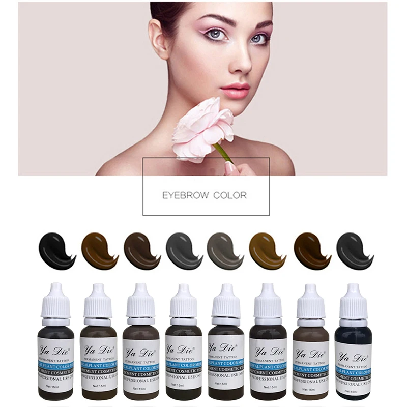 

16pcs/lot Permanent Makeup Microblading Pigment 15ml /bottle Mixed Eyebrow&lip Tattoo Color Ink Kit Paints For Tattoos