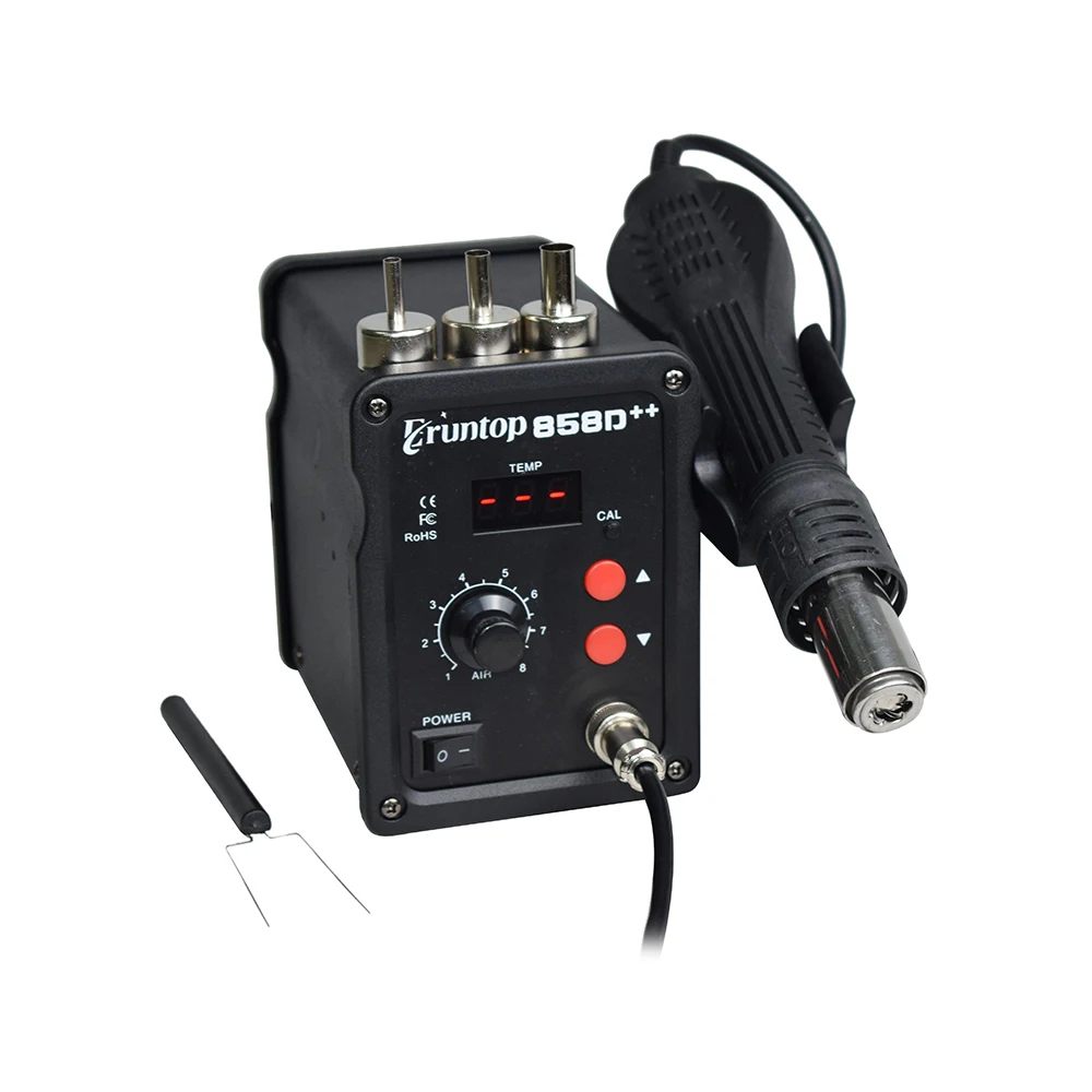 110 В/220 В 700 Вт Eruntop 858D++ SMD ESD паяльная станция СВЕТОДИОДНЫЙ Цифровой паяльник горячий воздушный пистолет паяльник Модернизированный 858D
