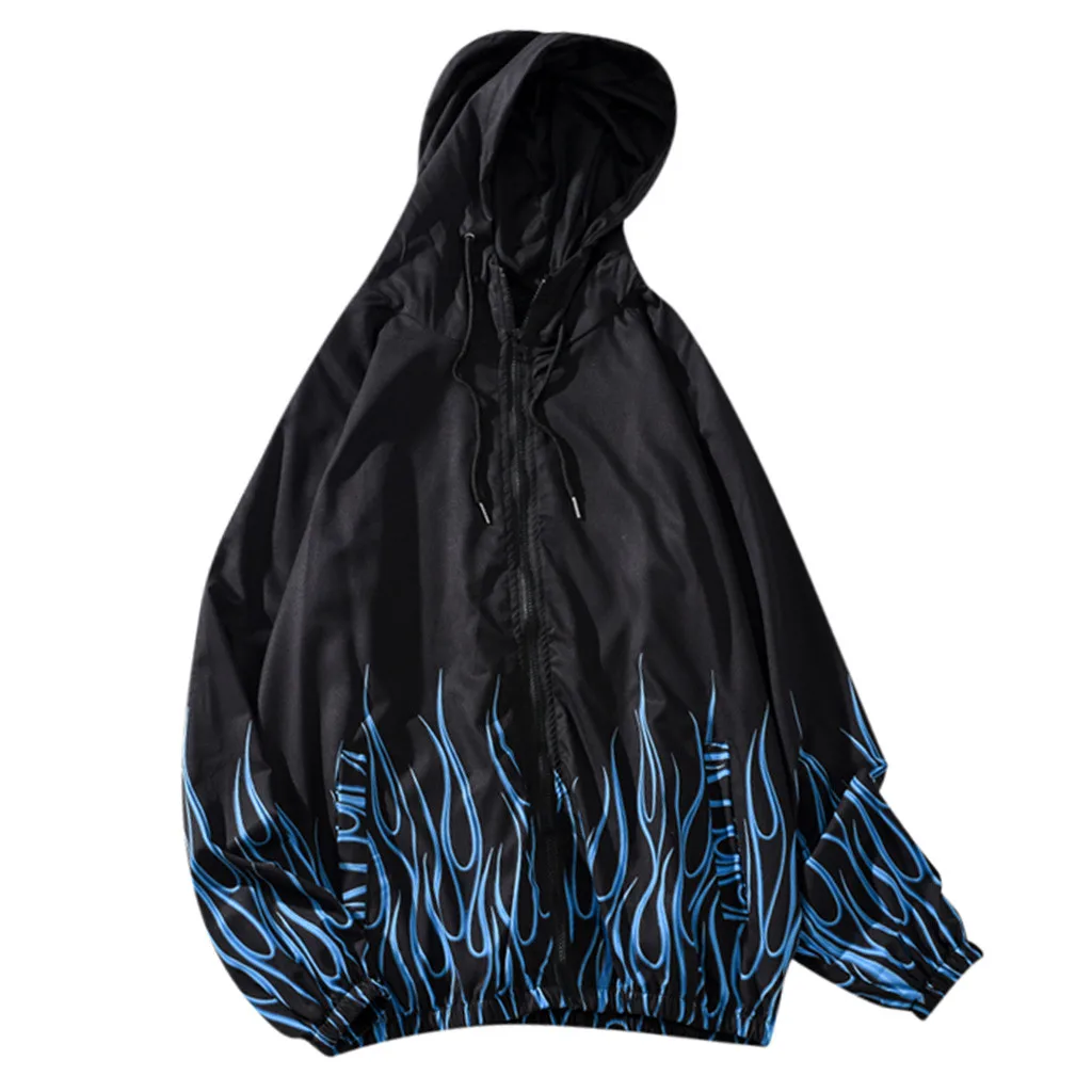 Синий CHAMSGEND Men's Print Jacket Jacket Outdoor Casual Long Sleeve Fashion Comfort Joker Dirty Jacket - Цвет: Синий
