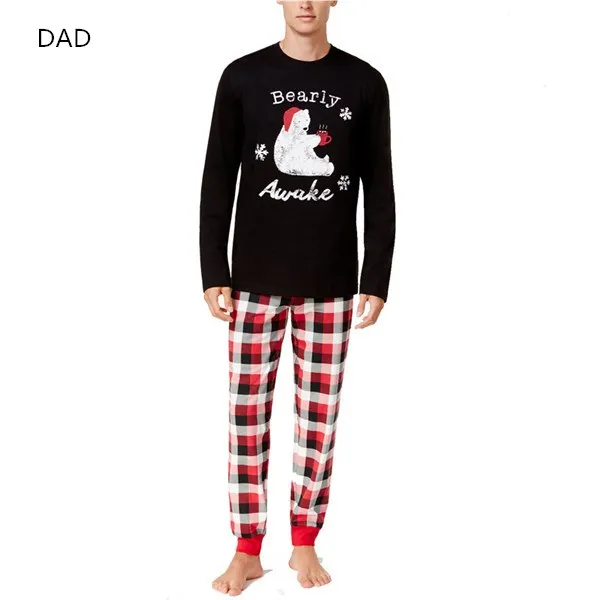 JULY'S SONG/Комплект рождественских пижам для всей семьи; Новинка; пижамы с героями мультфильмов; одежда для семьи; комплект пижам для мужчин; хлопковая одежда для сна с длинными рукавами - Color: dad