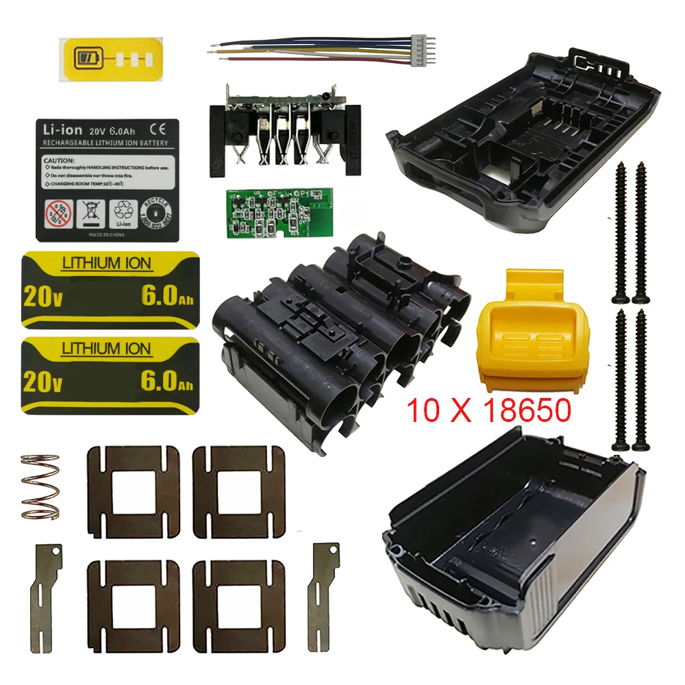 DCB200 Li-ion Battery Plastic Case PCB Charging Protection Circuit Board Box Shell For Dewalt 18V 20V 6Ah Sticker Lithium Tool — view 5