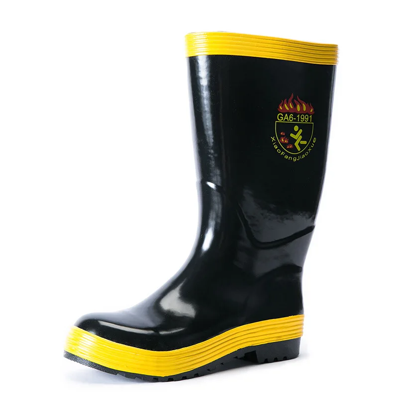 Work Safety Boot For Men Firemen Protective Rain Boots Anti-puncture Strip Steel Plate Fire Security Rain Boots Safety Shoes