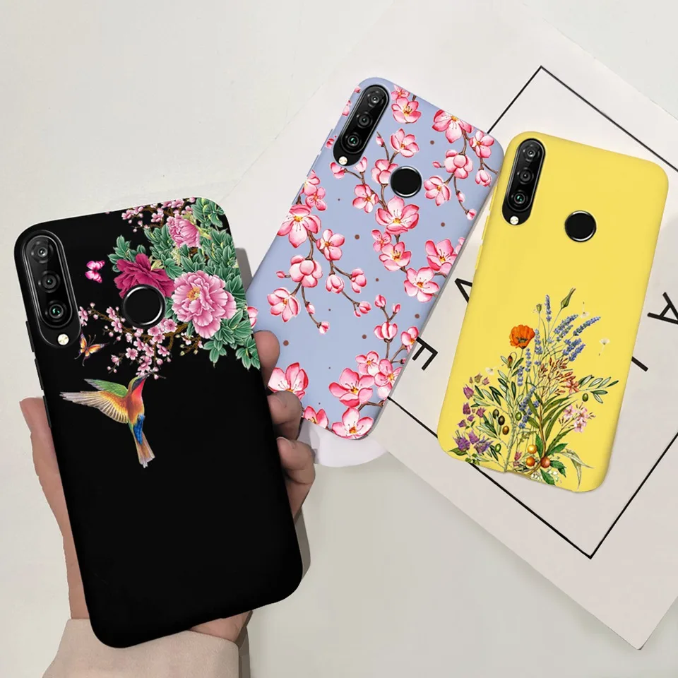 Per Huawei P30 Lite Nuova Edizione Custodia Morbida In Silicone Tpu Coque Per Huawei P30Lite P30 Lite 2019 2020 P30 Pro Borsa Posteriore Per Fiori
