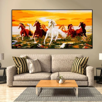 

GATYZTORY 60x120cm Horse DIY Painting By Numbers Large Size Abstract Modern Wall Art Picture Calligraphy Painting For Home