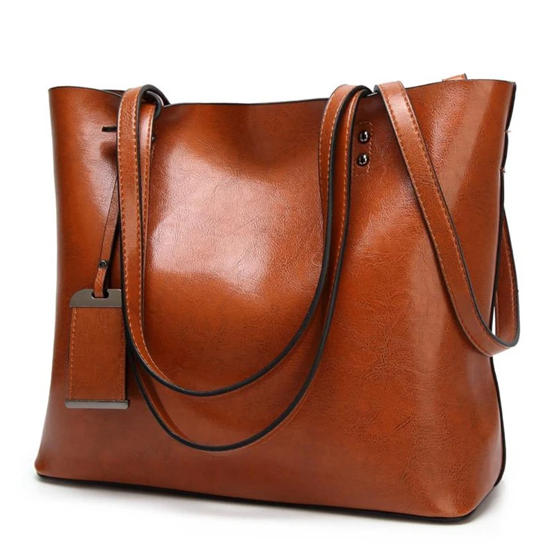Solid Color Shoulder Bags For Women Soft Pu Leather Casual Totes Female All-Match Ladies High-Capacity Handbags | Багаж и сумки