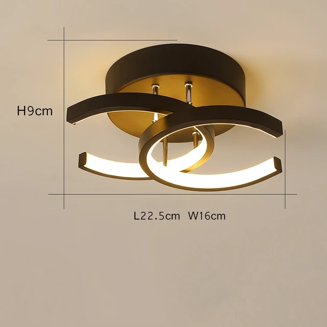 Modern LED Aisle Ceiling Lights Home Lighting Led Surface Mounted for Bedroom Living Room Corridor Light Balcony Lights Black 2 C