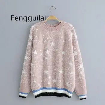 

FENGGUILAI Sweaters O-Neck Long Sleeve Autumn Winter Women Pullovers 2019 New Fashion Soft Knitwear Ladies Grey Pull Femme