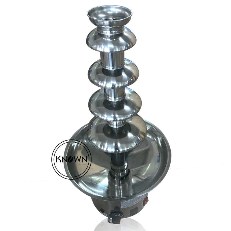 5 tires Aautomatic stainless steel hot chocolate fountain machine