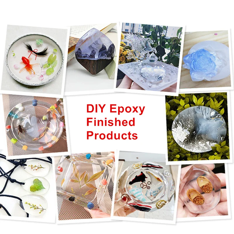 

Transparent Crystal Clear Epoxy Resin Glue Kit A B Glue Set for DIY Jewelry Crafts Resists Yellowing