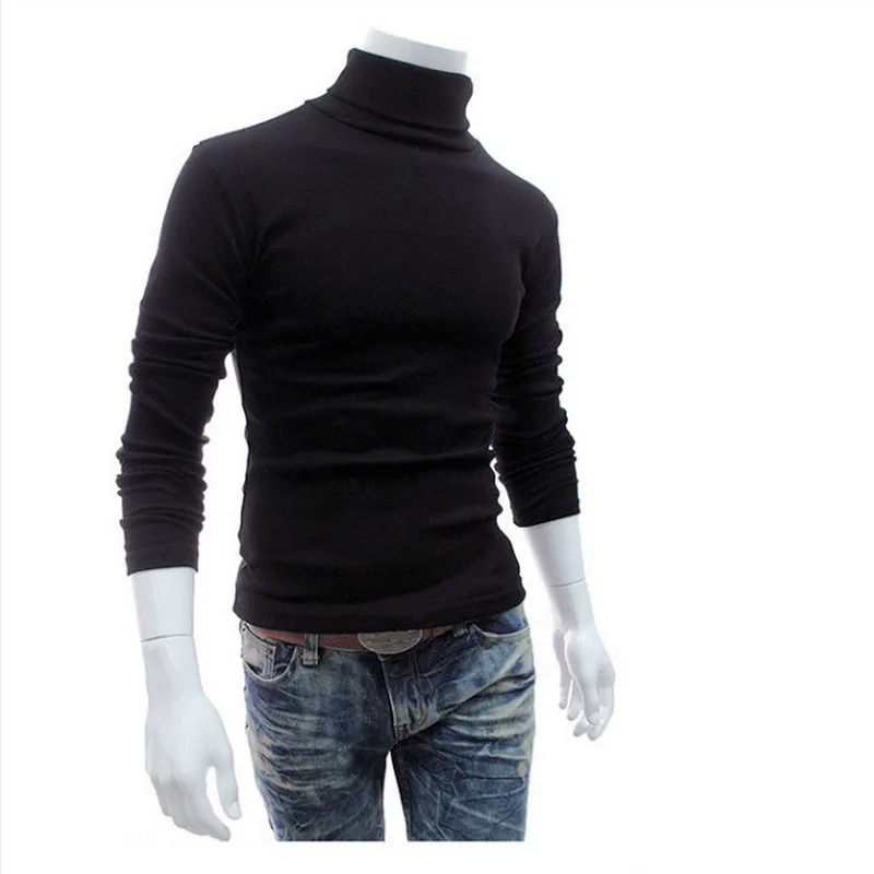 

Casual Sweater 2020 New Autumn Winter Men'S Sweater Men'S Turtleneck Solid Color Men'S Slim Fit Brand Knitted Pullovers Sale