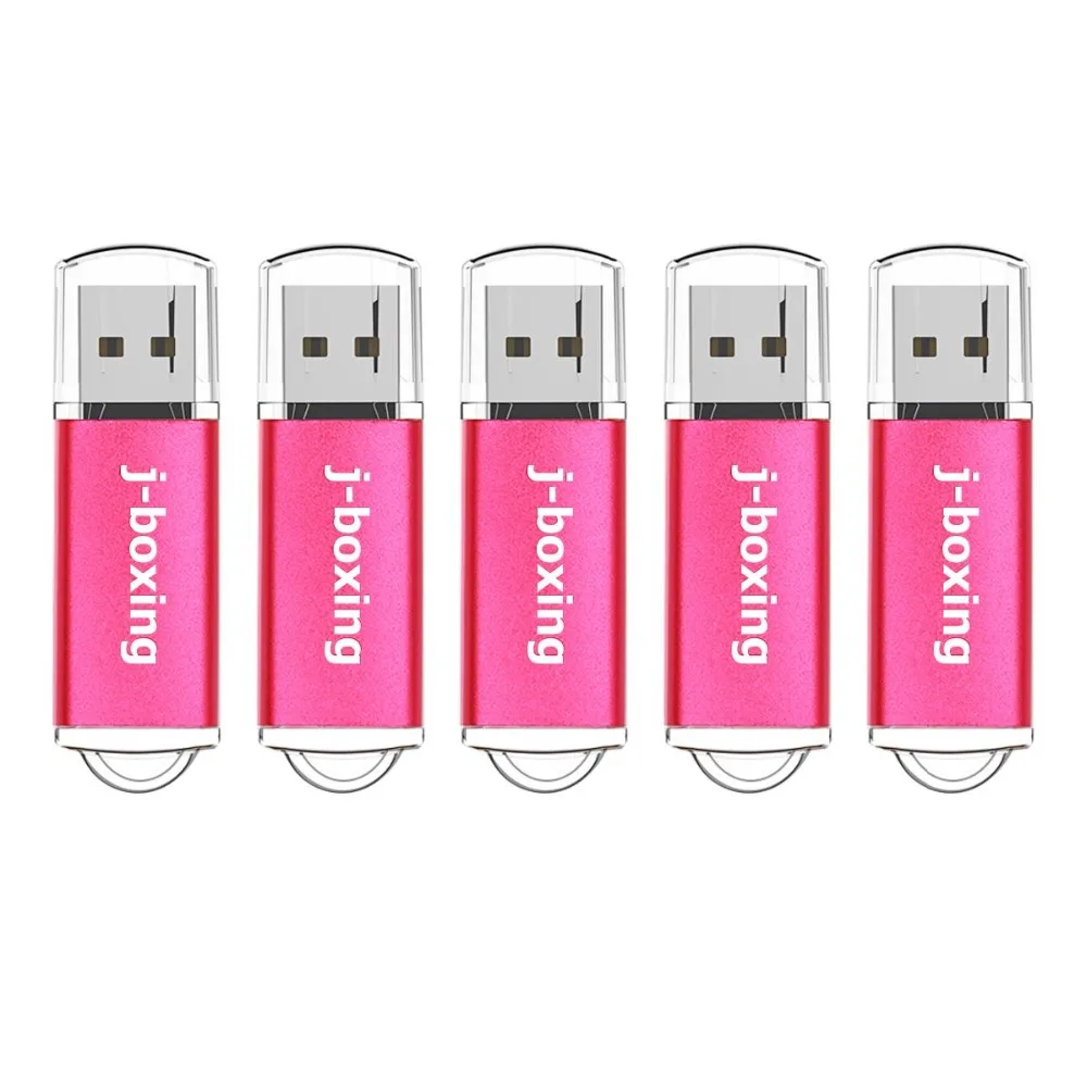 J-boxing USB флеш-накопитель 32 Гб 16 Гб прямоугольные Pendrives 4 ГБ 8 Гб флешки с крышкой 2 ГБ 1 ГБ Jump Drives розовый 5 шт./упак