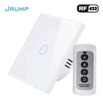 

EU Standard Remote Touch Switch Wall Light Remote Switch With Mini Remote Controller, AC100~250V 1Way1/2/3Gang