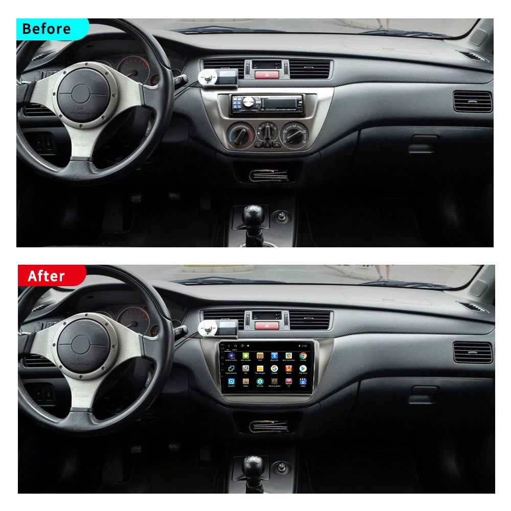 EKIY " Android 9,0 автомобильный радио мультимедиа авто для MITSUBISHI LANCER IX 2006-2010 gps навигация Стерео Аудио Видео dvd-плеер