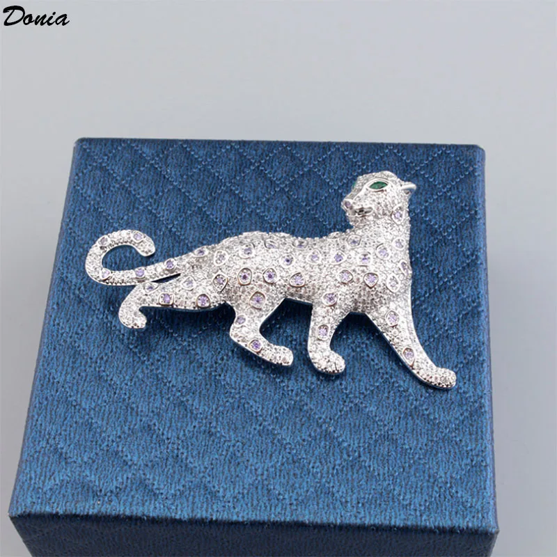 

Donia jewelry Fashion retro leopard brooch green-eyed women's mixed color brooch micro-inlaid AAA zircon banquet luxury jewelry