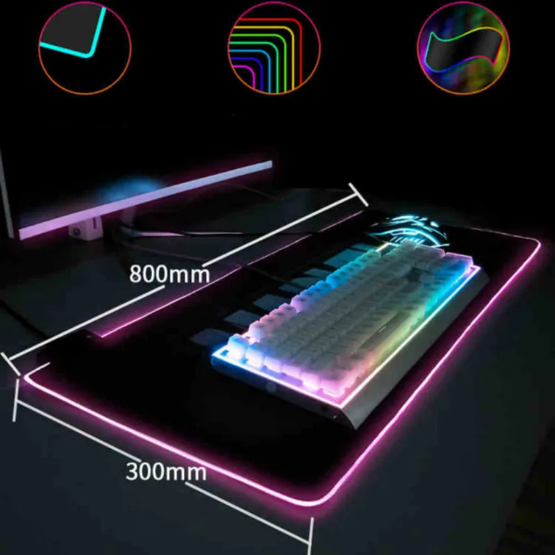 Большой коврик для мыши XGZ с черной треугольной текстурой RGB