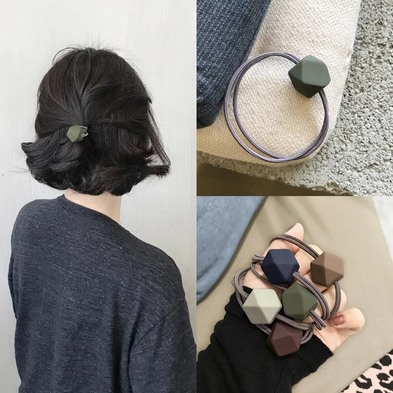 120 шт/Партия DIY простой многополимерный скраб восьмиугольная резинка для волос стереоскопический Резиновый Ремешок Инструменты для укладки волос аксессуары HA1322