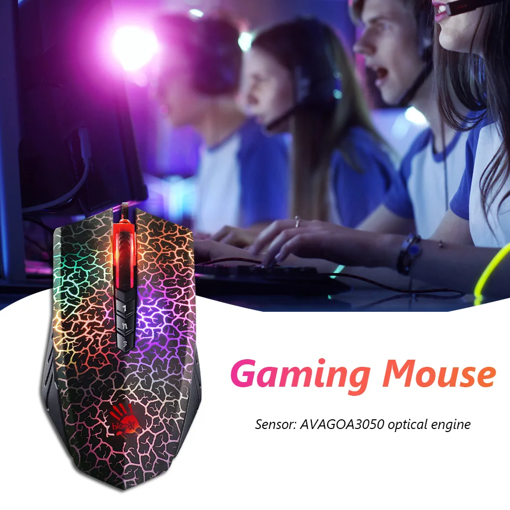USB оптическая игровая мышь для кровавого A70 A90 4000DPI цветная Антибликовая Проводная