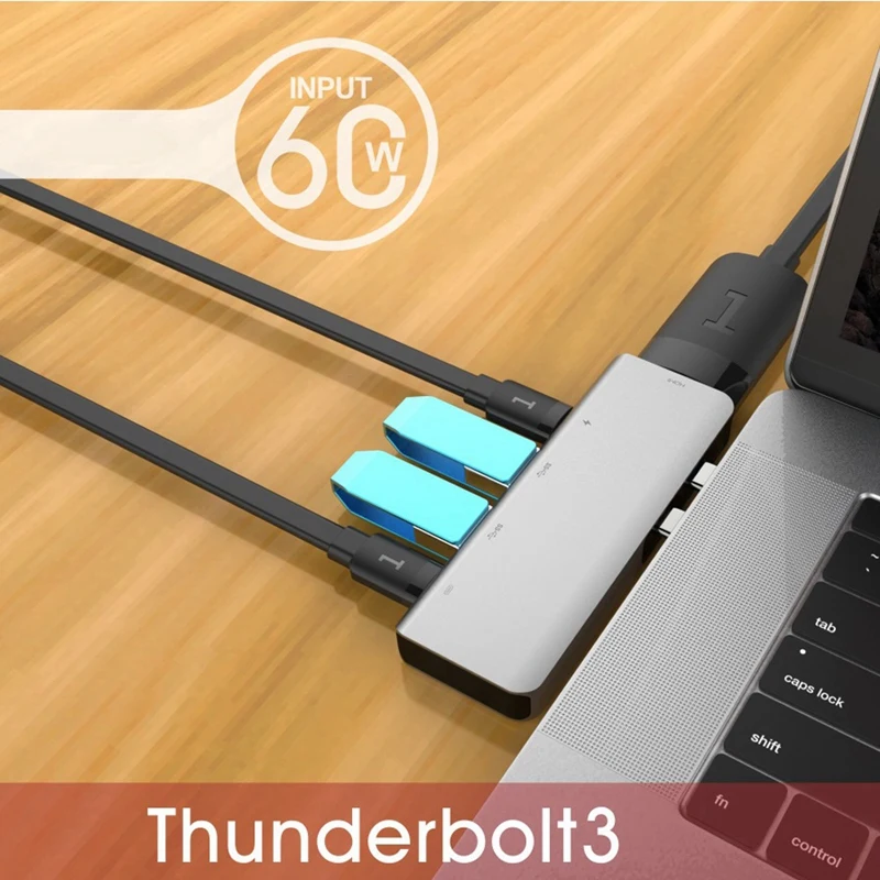 USB-C концентратор 4 к 60 Гц Тип C концентратор USB адаптер Поддержка 87 Вт Зарядка для MacBook Pro/tv