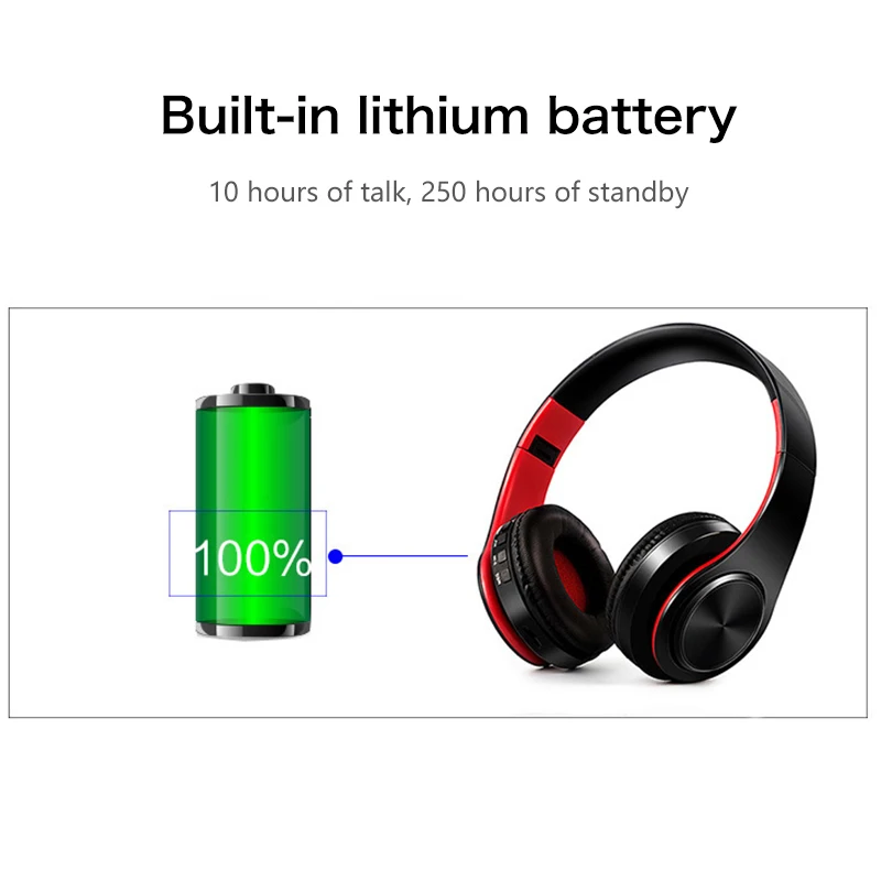 Wireless Headphones Bluetooth Wireless Headset Noise Canceling Headphone With Mic With USB Charge For Phone Music Earphone