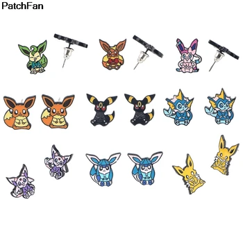

Patchfan cartoon Pocket monster cute earrings enamel Charm Cute creative para party favor women Souvenir present jewelry A2485